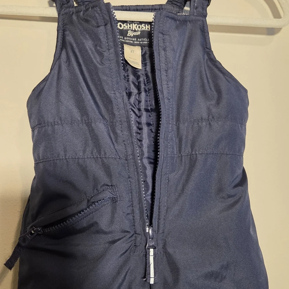 Oshkosh B'gosh Navy Kids Bib Snow Overalls Sz 2T Winter Outdoors